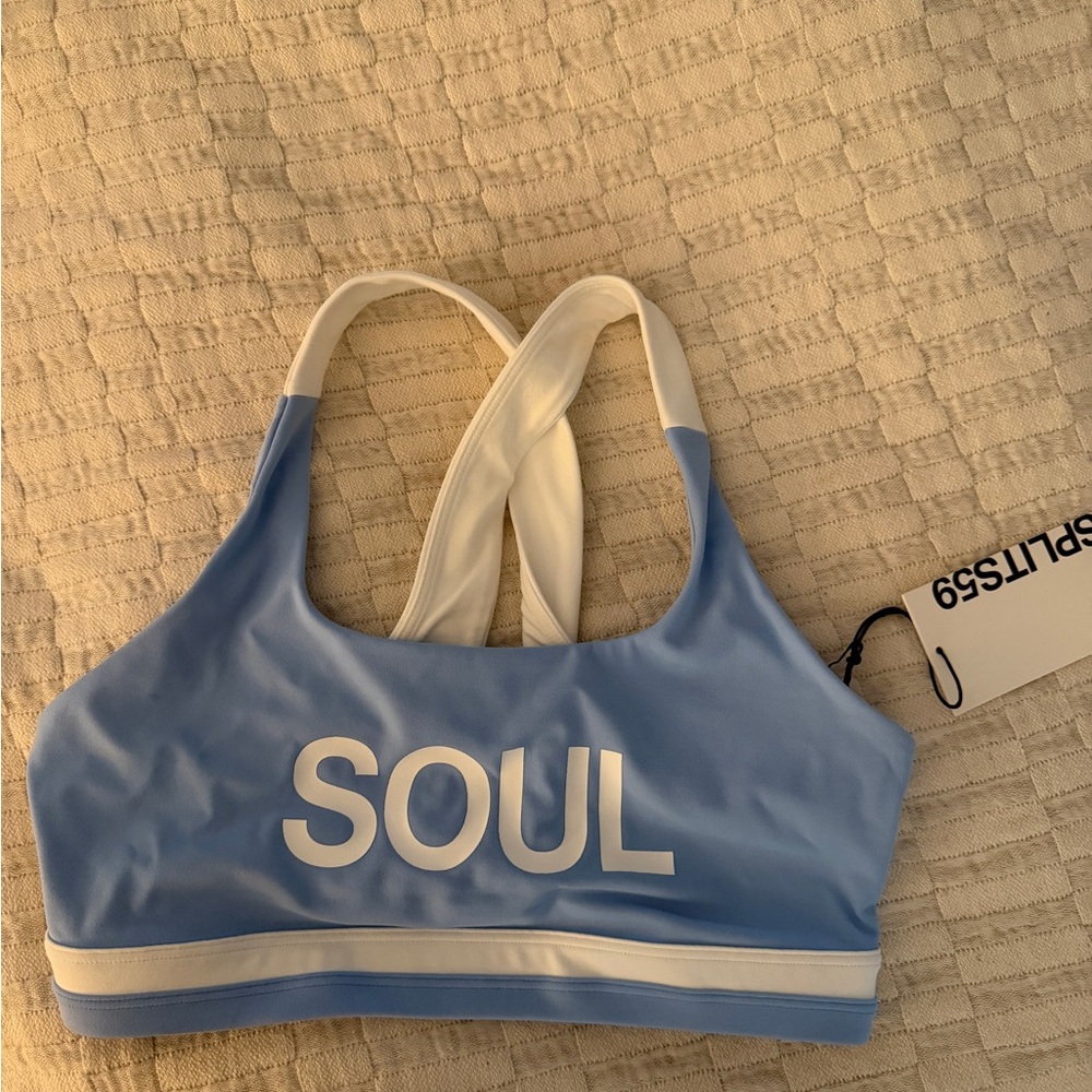 Splits59 Blue and White SOUL Sports Bra